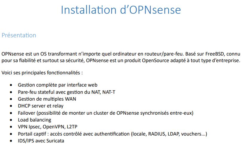 Installation d’OPNsense